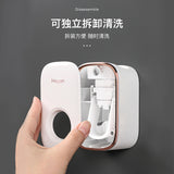 New Automatic Toothpaste Dispenser Wall Mount Bathroom Accessories Waterproof Toothpaste Squeezer Toothbrush Holder