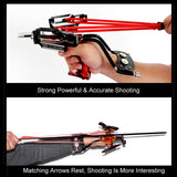 Powerful Slingshot with Wrist Rest Hunting Fishing Shooting Darts Steel Balls Laser Slingshot Stainless Steel Catapult Outdoor