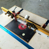 Table Saw Eccentric Feeder Guider for T-Tracks Fence, Workbench Press Stock Push Guide W/ Bearing Wheel Woodworking Tools