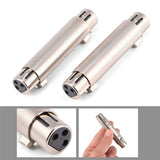 2pcs Microphone Connector 3-Pin XLR Female To Female Audio Microphone Adapter Connectors 3-Pin XLR Female To Female Adapters
