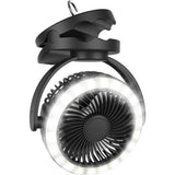 10000mAh Camping Fan with Lights USB Rechargeable Clip on Fan with Hanging Hook Summer Handy Air Cooling Fan for Hiking Fishing