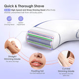 Women Electric Razor For Women Cordless Lady Shaver Long Battery Life Fast Charging Girl Electric Razor With 3-1 Shaving Blade