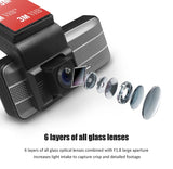 3.16inch Wifi  Full HD 1080P camera dash cam Night Vision G sensor Auto Car Video DashCam Recorder Front and Rear Double Record