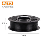 1.75mm PEGT Filament with Spool High Strength Tolerance 0.02mm 1kg 3D Printer Material Replacement for FDM Printer 3D Pen