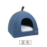 New Foldable Dog Cat Bed Non-slip Pet Kennel Soild Color Kitten House Indoor Enclosed Sleeping Cats Cave Bed for Small Dogs Tent