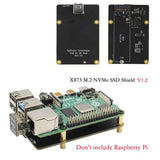 X873 V1.2 NVME M.2 SSD Expansion Board+X735 V2.5 Power Management&PWM Cooling Fan Board for Raspberry Pi 4B