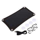 10W 5V Solar Panel Portable Sunpower Solar Cells USB Mobile Phone Photovoltaic Charging Power Bank With Suckers And Carabiner