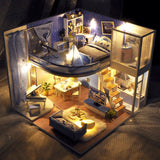 Assemble DIY Wooden House Dollhouse kit Wooden Miniature Doll Houses Miniature Dollhouse toys With Furniture LED Lights Gift