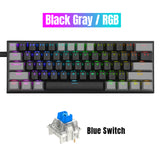61 Keys Mini Portable 60% Mechanical Gaming Keyboard Red Blue RGB USB Hot-Swappable Switch Backlit for Tablet Desktop