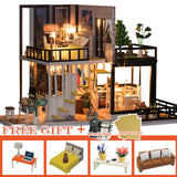 CUTEBEE DIY Dollhouse Wooden Doll Houses Miniature Dollhouse Kit Furniture  Casa Music Led Toys for Children Birthday Gift A68C
