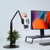 Aluminum Tablet Phone Overhead Stand Desktop Cell Phone Photography Stand Height &amp; Angle Adjustable