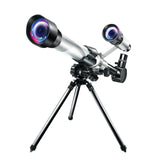 Telescope High Clear Astronomical Refracting Science Teaching Toy with 20X 30X 40X Magnification Eyepieces Tripod for Children