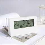 LCD Clock Temperature and Humidity Meter Electronic Alarm Clock Weather Station Display Children Students Mini Alarm