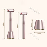 Upgraded Red Light Warmth Therapeutic 4 in 1 Eye Massager Vibrating EMS Microcurrent Therapy Skincare Wand 360° Rotate Beauty