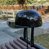 Motorcycle Retro Helmet Full Face Baseball Cap Helmet Peaked Cap Motorcycle Safety Accessories Bright Black