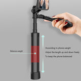 Bluetooth Selfie Stick, Wireless Tripod Remote Control, Portable Phone Holder, Stabilizer, Anti-Shake Gimbal