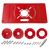 Carpinte Router Table Insert Plate Woodworking Benches Aluminium Wood Router Trimmer Models Engraving Milling Machine With Rings