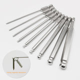 9Pcs S2 Steel Magnetic Hexagon 100Mm Length Ball Head Hex Driver Bit Set Manual Tool H1.5H2 H2.5 H3 H4 H5 H6 H8 H10