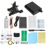 Tattoo Machine Kit Disposable Tattoo Needles Complete Tattoo Kit Silicone Tattoo Practice Skin 90‑265V for Tattooist for
