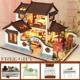 CUTEBEE DIY Dollhouse Wooden Doll Houses Miniature Doll House Furniture Kit Casa Music Led Toys for Children Birthday Gift A68A