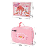 Wooden Beauty Salon Toys 12-Pieces Toddler Makeup Kit With Cosmetic Bag Wooden Pretend Makeup Playset Toy Portable Makeup Kit