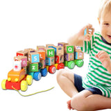 26 PCS Alphabet Letters Building Blocks Set Wooden Train Montessori Educational Toys For Toddlers Birthday Gifts