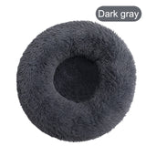 Round Big Dog Bed Sofa Long Plush Lounger Basket Fluffy Pet Bed House for Dogs Cats Puppy Cushion Winter Warm Pet Bed Kennel