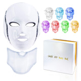 7 Colors LED Face Mask With Neck Therapy Acne Mask Korean Photon Therapy Neck Beauty Led Mask Anti Aging Skin Tightening Wrinkle