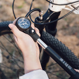 300PSI Bike Fork Pump with Gauge Bicycle Tyre Inflator Fits for Presta Schrader Valve Manual Changing air pump bicycle