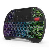 Original Rii X8 2.4GHz AZERTY Mini French Wireless Keyboard with Touchpad, changeable color LED Backlit, Li-ion Battery