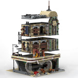 MOC City Architecture Restaurant Building Block Assembly Model Abandoned House Creativity Block Street Children Toys Gifts