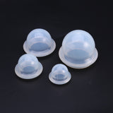 4pcs Silicone Medical Vacuum Massage Cupping Massaging Tools Body Facial Therapy Cupping Cups (Transparent)