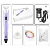 3D Pen Screen DIY 3D Printing Pen With ABS PLA Filament Creative Toy Gift 3 D Printer Pen Drawing For Kids Christmas Birthday