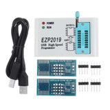 F19E EZP2019 High Speed USB SPI Programmer Support 24 25 26 93 Series Chips EEPROM 25 Flash Bios with 3 Socket