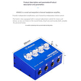 Alctron 4-Channel Portable Stereo Headphone Amplifier Mini Earphone Splitter Amp TRS/RCA Headphones Jack ( US Plug)