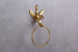 Free ship gold finish bathroom swan towel ring with Crystal New