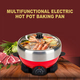 2L Multi Cooker Electric Hot Pot Small Household Electric Grill Pans Non-stick Barbecue Pan 800W 220V Food Cooker Yunlinli Metal