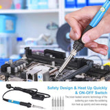 Soldering Iron Kit, 60W 220V/110V Welding Tool Adjustable Temperature Electric Soldering Iron Set Welding Solder Station