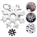 18 In 1 Snowflake Multi Pocket Tool Keychain Spanner Hex Wrench Multifunction Screwdriver Multipurpose Camp Survive Outdoor Hike