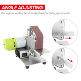 Belt Sander Electric Sanding Polishing Grinding Machine 7 Variable Speed with 10 Sanding Belts for Polishing Wood Acrylic Metal
