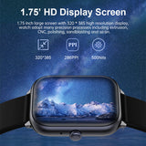 T11 Smart Watch BT Call 1.75inch HD Screen Blood Pressure DIY Watch Face Built In Speaker Microphone Smartwatch