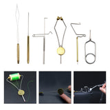 Steel Fly Tying Vise with C-Clamp Brass rotary whin finisher bobbin thread holder set for fly fishing hook tying tools