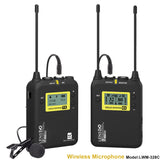 LESNGO Broadcasting Multi-Functional UHF Wireless Distant Transmition Lavalier Microphone Built-in 32GB TF Card Slot