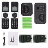 D1002 TAM-D 2-Handset Cordless Phone with Answering Machine Caller ID/Call Waiting LCD Screen Display 16 Languages for Office