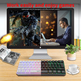 Bluetooth 5.0 2.4G Wireless Keyboard Gaming 61 Keys Rechargeable Keyboard Adjustable RGB Backlit for PC Phones Tablets Desktop