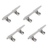 4 Pieces 4' High Polished 316 Stainless Steel Marine Boat Anchor Dock Deck Line Rope Cleat Professional marine grade cast solid