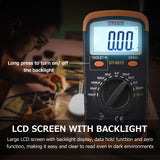 NJTY Digital Capacitance Meter with LCD Backlight 600pF to 100mF 6000 Counts Capacitor Tester Kit with Crocodile Clips 0.2A Fuse