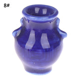 1/2/5/6pcs/lot Cute Vintage Porcelain Flowerpot Vase Jar 1:12 Scale Handcrafted Doll House Miniature Dollhouse Accessories