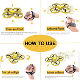 2021 RC Mini Quadcopter Induction Drone Smart Watch Remote Sensing Gesture Aircraft UFO Hand Control Drone Altitude Hold Kids