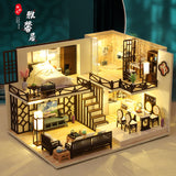 New DIY Wooden Dollhouse Chinese 3D Doll Houses Miniature With Furniture Kit Creative Toys for Children Adult Birthday Gift Casa